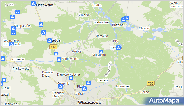 mapa Motyczno, Motyczno na mapie Targeo