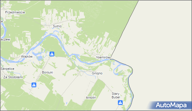 mapa Niemirów gmina Mielnik, Niemirów gmina Mielnik na mapie Targeo