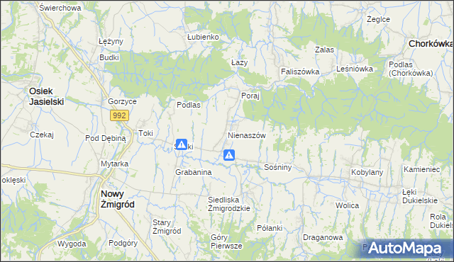 mapa Nienaszów, Nienaszów na mapie Targeo