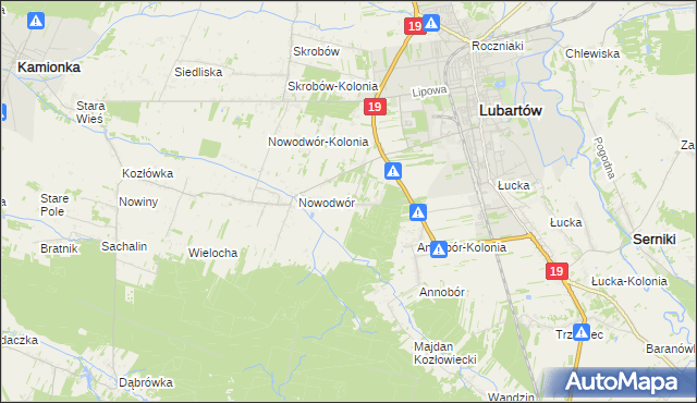 mapa Nowodwór-Piaski, Nowodwór-Piaski na mapie Targeo