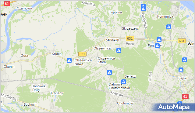 mapa Olszewnica Stara, Olszewnica Stara na mapie Targeo