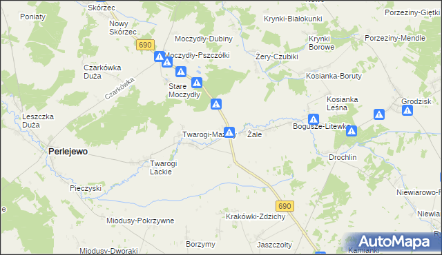 mapa Olszewo gmina Perlejewo, Olszewo gmina Perlejewo na mapie Targeo