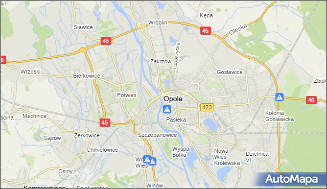 mapa Opola, Opole na mapie Targeo