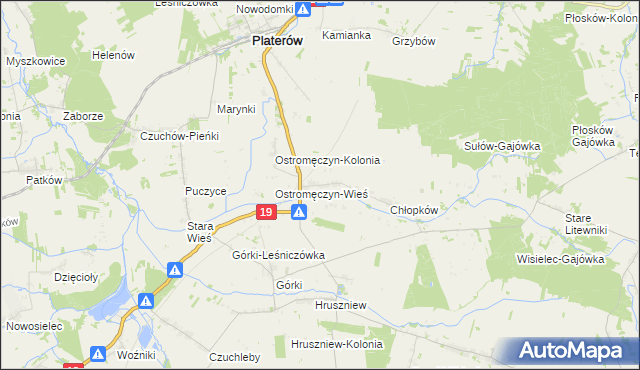 mapa Ostromęczyn, Ostromęczyn na mapie Targeo