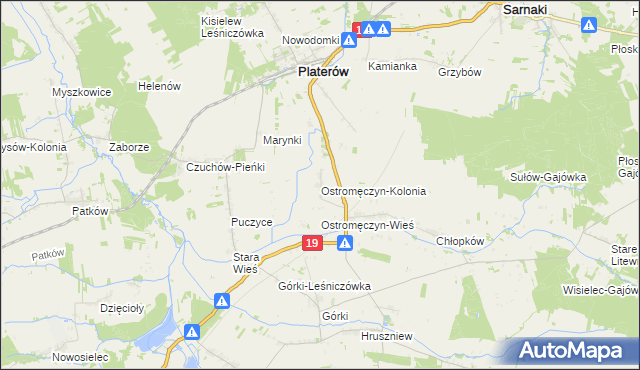 mapa Ostromęczyn-Kolonia, Ostromęczyn-Kolonia na mapie Targeo