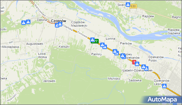 mapa Palmiry, Palmiry na mapie Targeo