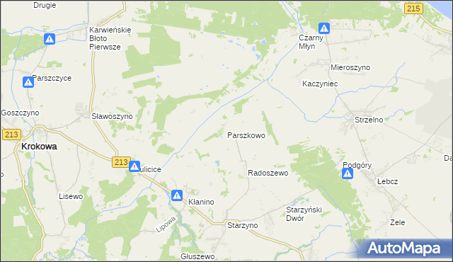 mapa Parszkowo, Parszkowo na mapie Targeo