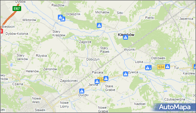 mapa Pasek gmina Klembów, Pasek gmina Klembów na mapie Targeo