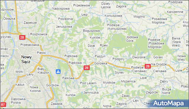 mapa Paszyn, Paszyn na mapie Targeo