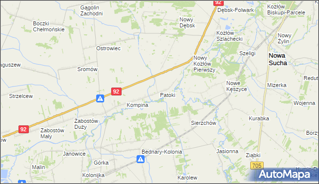 mapa Patoki gmina Nieborów, Patoki gmina Nieborów na mapie Targeo