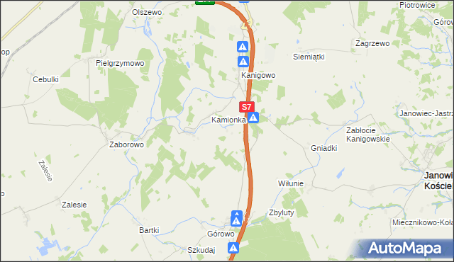 mapa Pawliki gmina Nidzica, Pawliki gmina Nidzica na mapie Targeo