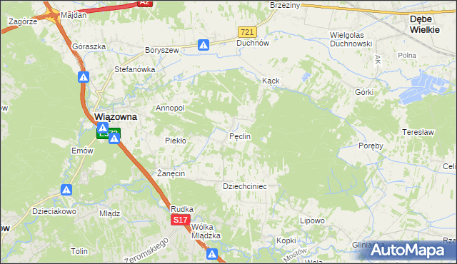 mapa Pęclin, Pęclin na mapie Targeo