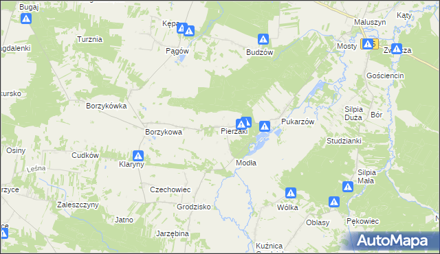 mapa Pierzaki, Pierzaki na mapie Targeo