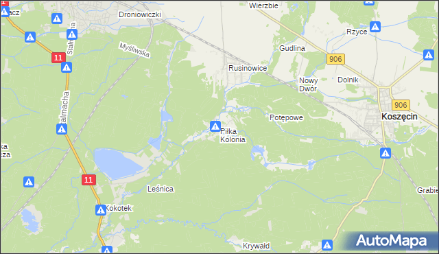 mapa Piłka Kolonia, Piłka Kolonia na mapie Targeo