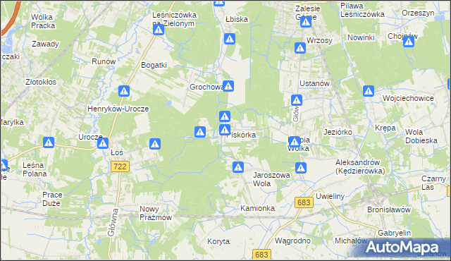 mapa Piskórka, Piskórka na mapie Targeo