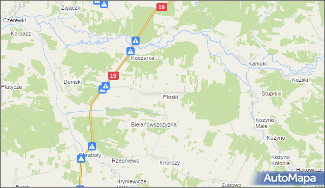 mapa Ploski, Ploski na mapie Targeo