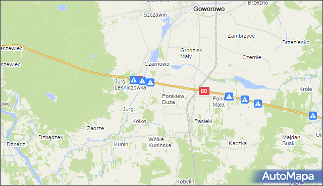 mapa Ponikiew Duża, Ponikiew Duża na mapie Targeo