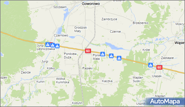 mapa Ponikiew Mała, Ponikiew Mała na mapie Targeo