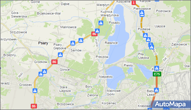 mapa Preczów, Preczów na mapie Targeo