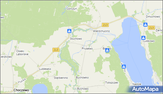 mapa Prusewo, Prusewo na mapie Targeo