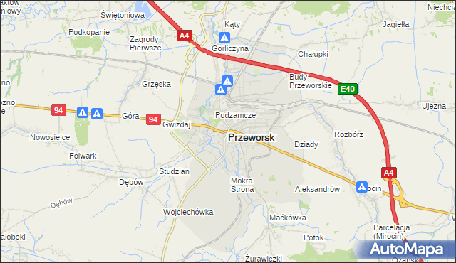 mapa Przeworsk, Przeworsk na mapie Targeo