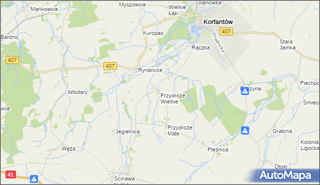 mapa Przydroże Wielkie, Przydroże Wielkie na mapie Targeo