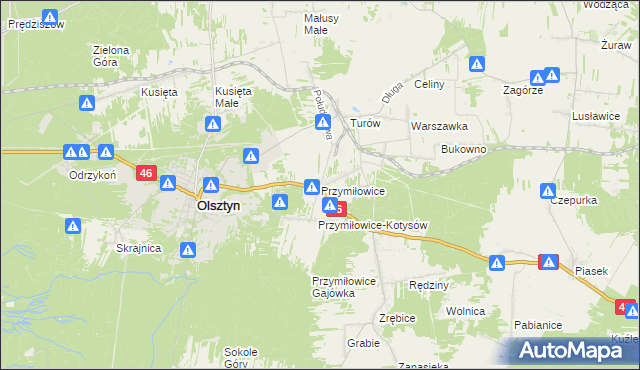 mapa Przymiłowice, Przymiłowice na mapie Targeo