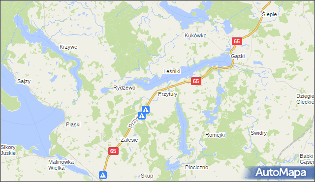 mapa Przytuły gmina Ełk, Przytuły gmina Ełk na mapie Targeo