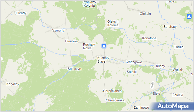 mapa Puchały Stare, Puchały Stare na mapie Targeo