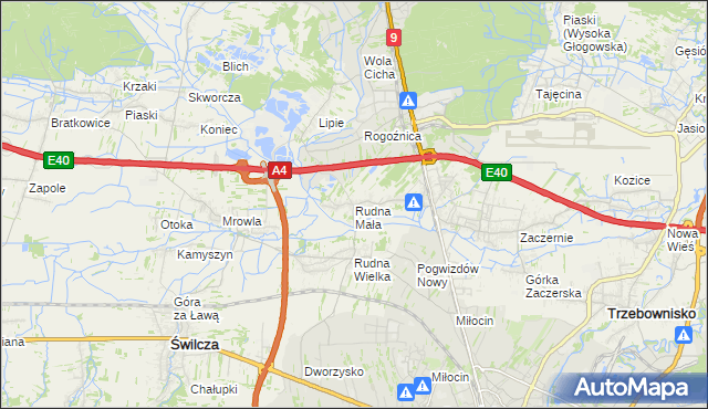 mapa Rudna Mała gmina Głogów Małopolski, Rudna Mała gmina Głogów Małopolski na mapie Targeo