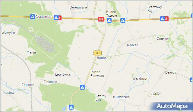 mapa Rudno gmina Milanów, Rudno gmina Milanów na mapie Targeo