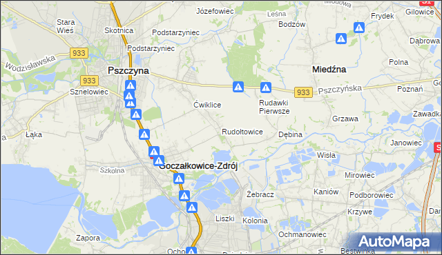 mapa Rudołtowice, Rudołtowice na mapie Targeo