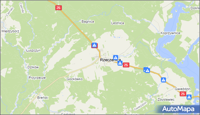 mapa Rzeczenica, Rzeczenica na mapie Targeo