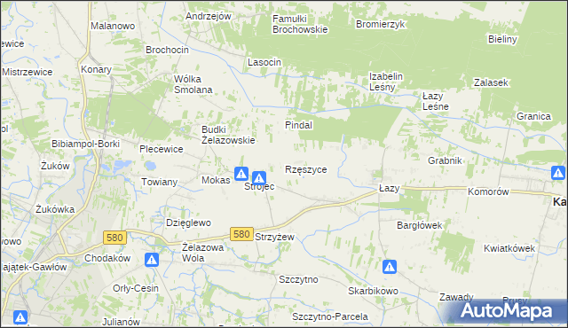 mapa Rzęszyce, Rzęszyce na mapie Targeo