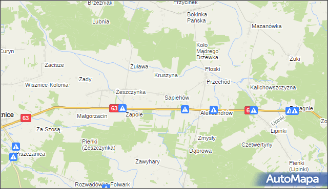 mapa Sapiehów, Sapiehów na mapie Targeo