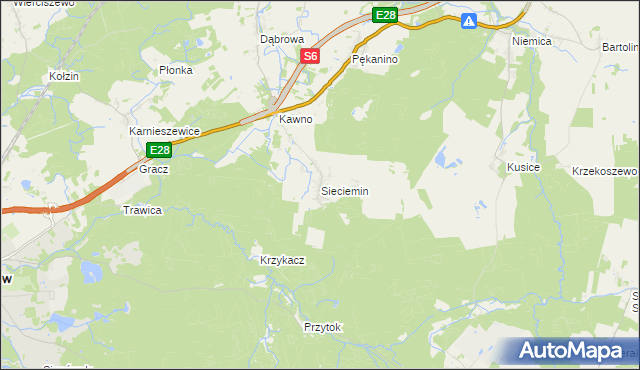 mapa Sieciemin, Sieciemin na mapie Targeo