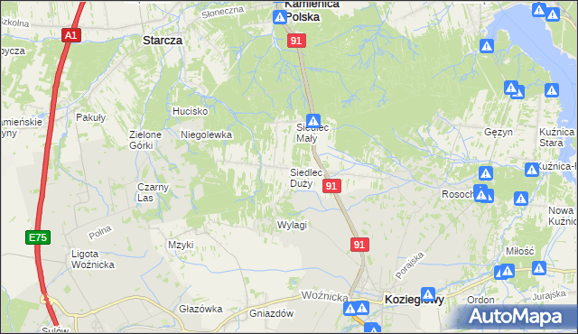 mapa Siedlec Duży, Siedlec Duży na mapie Targeo