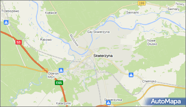 mapa Skwierzyna, Skwierzyna na mapie Targeo