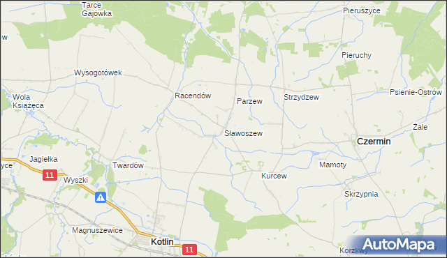 mapa Sławoszew, Sławoszew na mapie Targeo