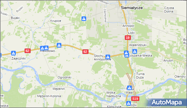 mapa Słochy Annopolskie, Słochy Annopolskie na mapie Targeo