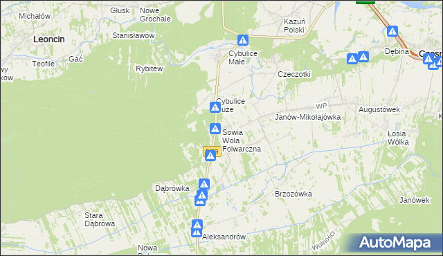 mapa Sowia Wola Folwarczna, Sowia Wola Folwarczna na mapie Targeo