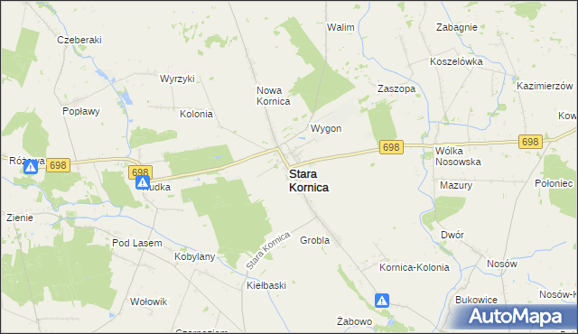 mapa Stara Kornica, Stara Kornica na mapie Targeo