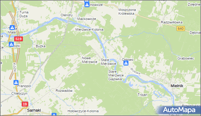 mapa Stare Mierzwice, Stare Mierzwice na mapie Targeo