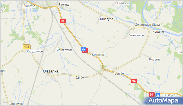 mapa Strzelniki gmina Lewin Brzeski, Strzelniki gmina Lewin Brzeski na mapie Targeo