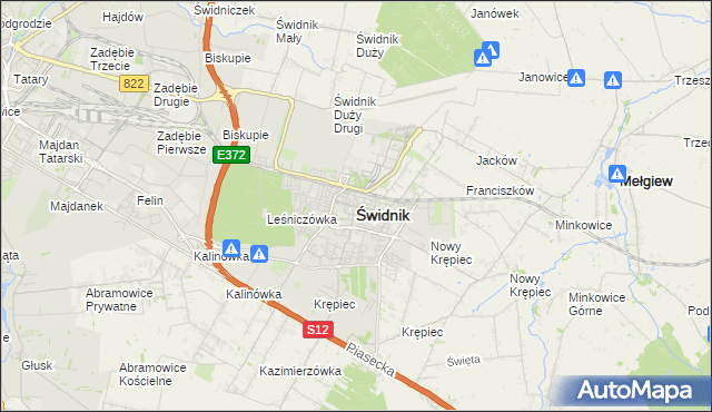 mapa Świdnika, Świdnik na mapie Targeo