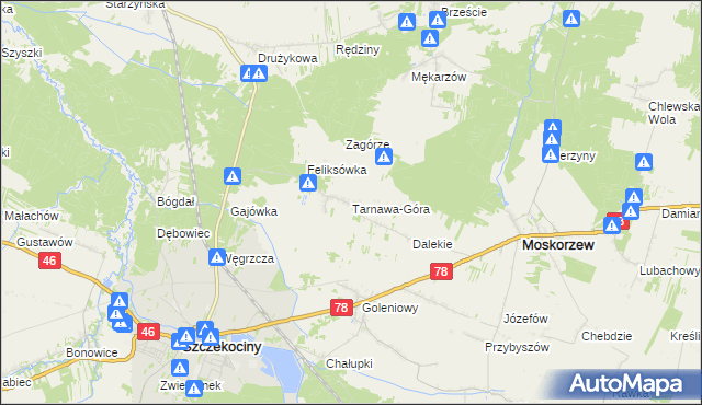 mapa Tarnawa-Góra, Tarnawa-Góra na mapie Targeo