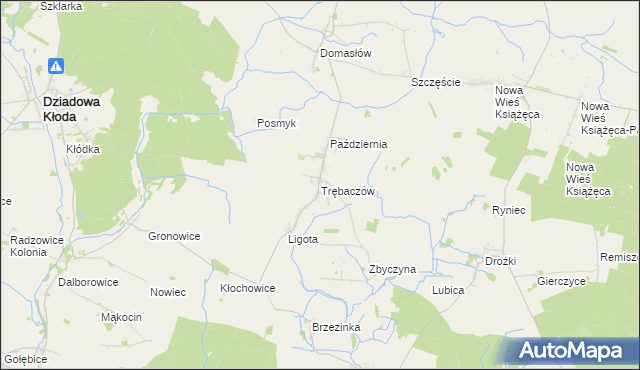 mapa Trębaczów gmina Perzów, Trębaczów gmina Perzów na mapie Targeo