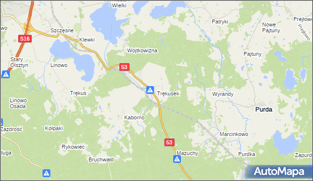 mapa Trękusek, Trękusek na mapie Targeo