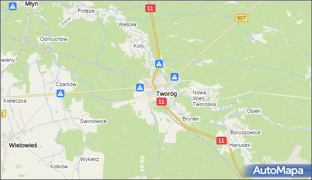 mapa Tworóg, Tworóg na mapie Targeo