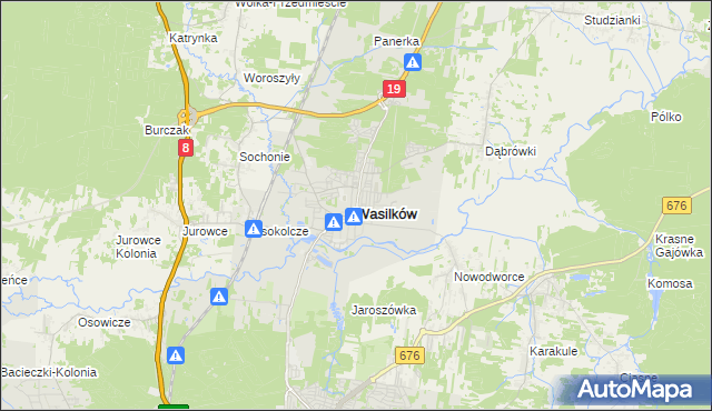 mapa Wasilków, Wasilków na mapie Targeo